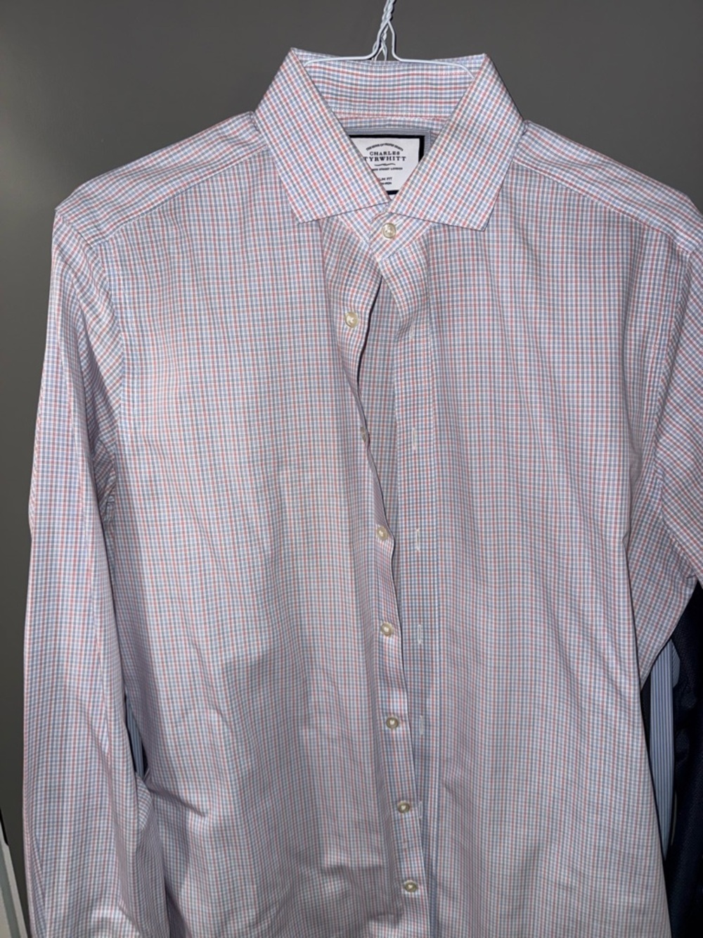 Charles Tyrwhitt Red and Blue Checked Dress Shirt